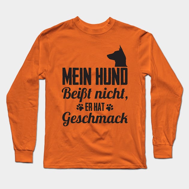 Mein Hund beißt nicht er hat Geschmack Long Sleeve T-Shirt by nektarinchen